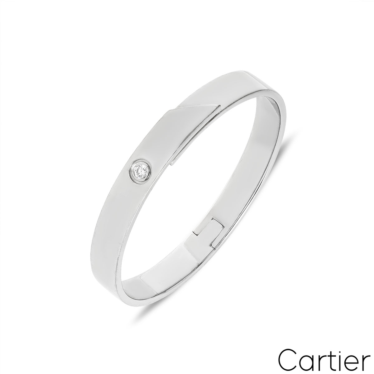 Cartier White Gold Diamond Anniversary Bangle Size 17 Cartier White Gold Diamond Anniversary Bangle Size 17